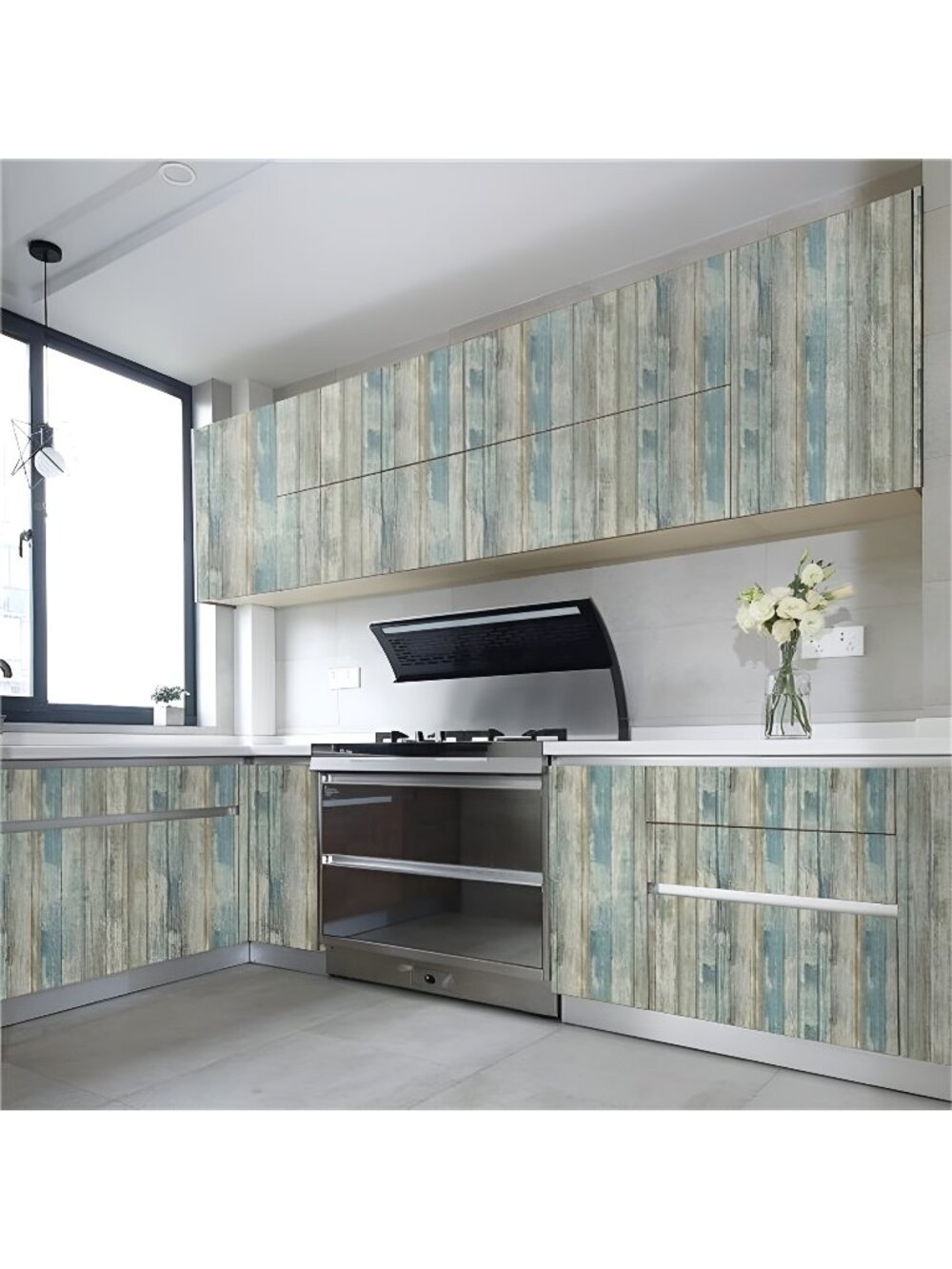 11.8" X 78.7" Self-Adhesive Removable Wood Peel and Stick Paper Wall Covering
